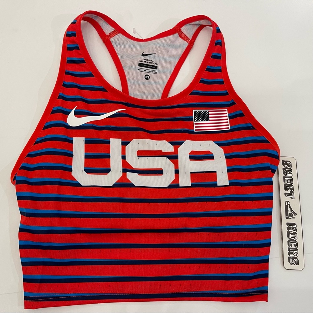 Nike Womens 2023 Pro Elite USA Running Top Red White